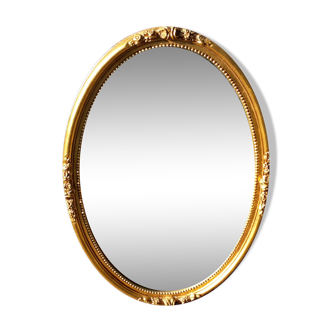 Gilded platter mirror 45x66cm