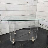 Vintage Plexiglas and Glass Coffee Table by David Lange 1970s
