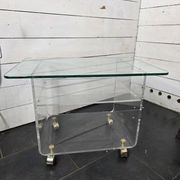 Vintage Plexiglas and Glass Coffee Table by David Lange 1970s