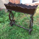 Wooden, wrought iron and zinc planter
