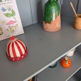 Old glass-fronted wooden library – blue interior