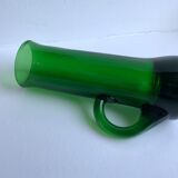 Green glass candle holder 70s