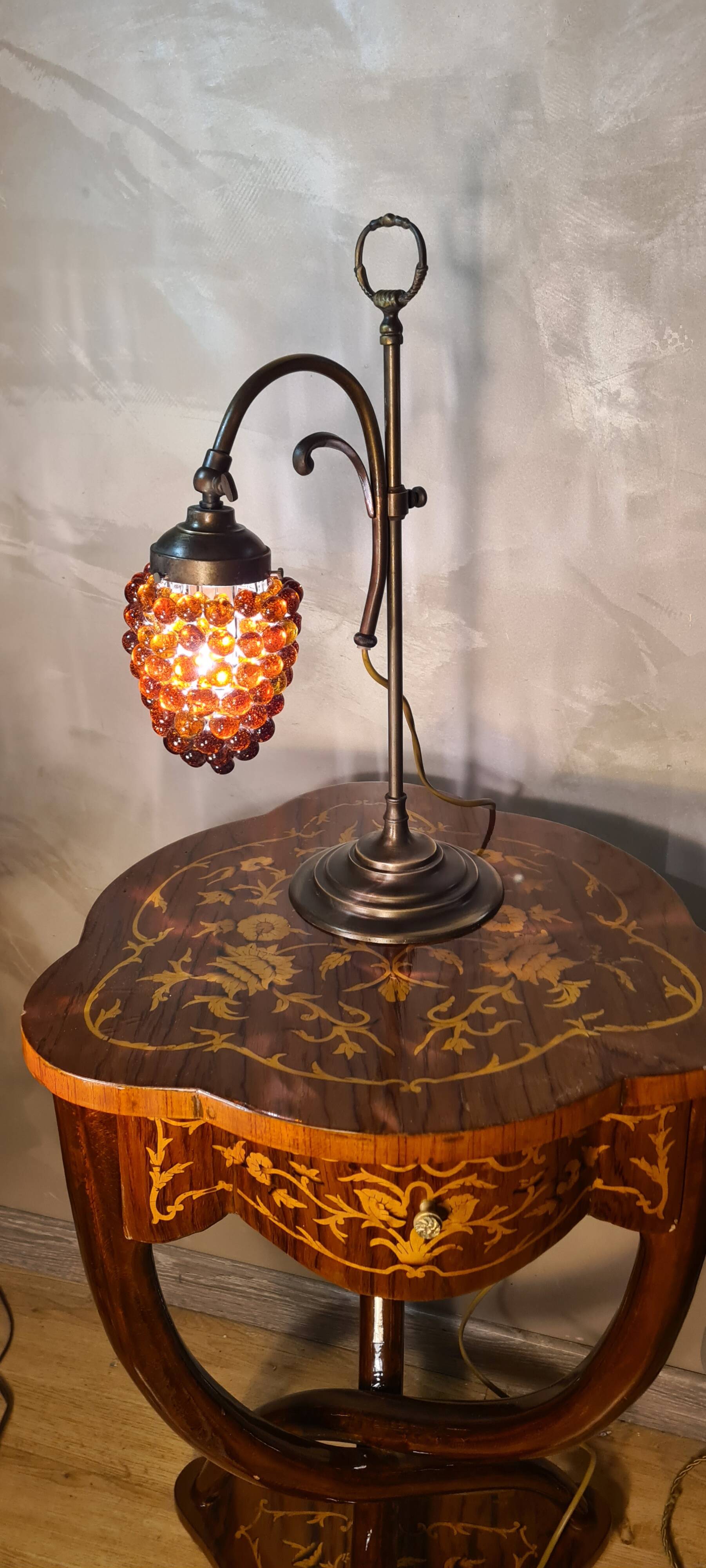 old art nouveau lamp murano glass lampshade 43x26