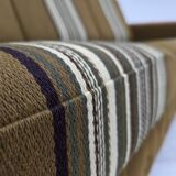 1970s, Danish 3-seater sofa, furniture wool, solid oak wood.