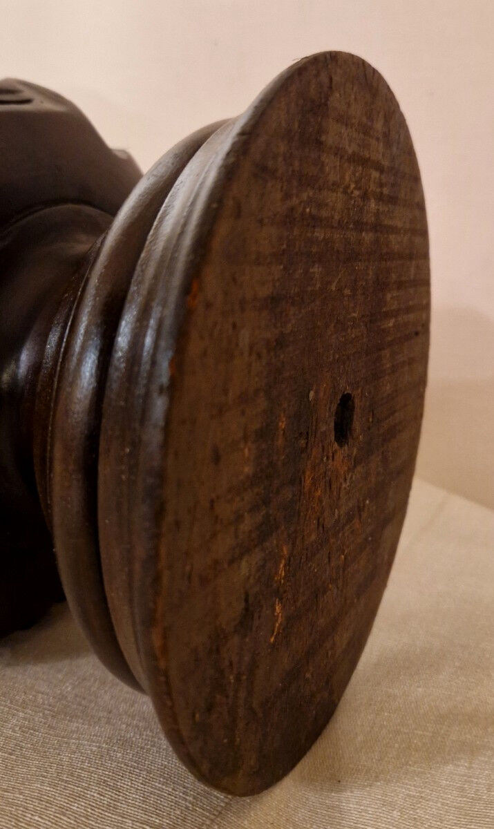 Small mahogany column table