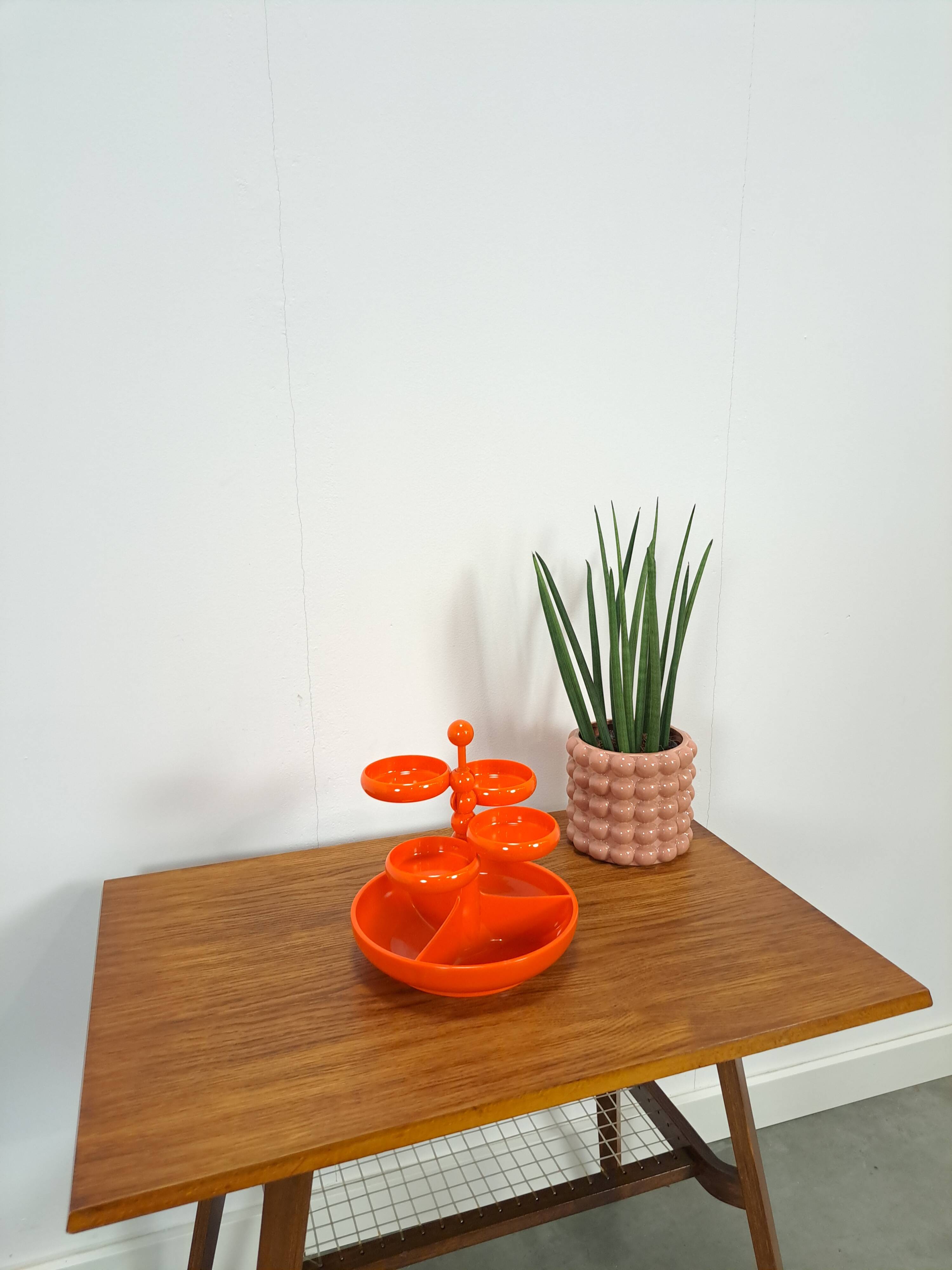 Orange plastic bowl set Emsa Germany vintage