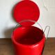 Stelton Denmark ice bucket in red ABS, Space Age pop 1960.