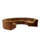 Round vintage modular sofa made of brown velvet from the 1970s