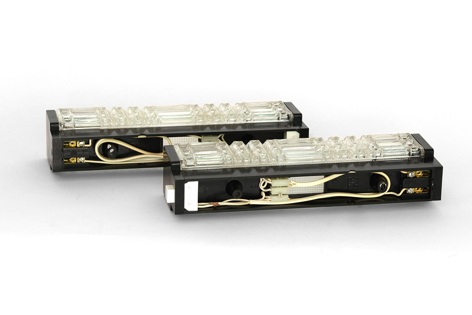 Pair of glass wall sconces by HoSo, Germany 1970s