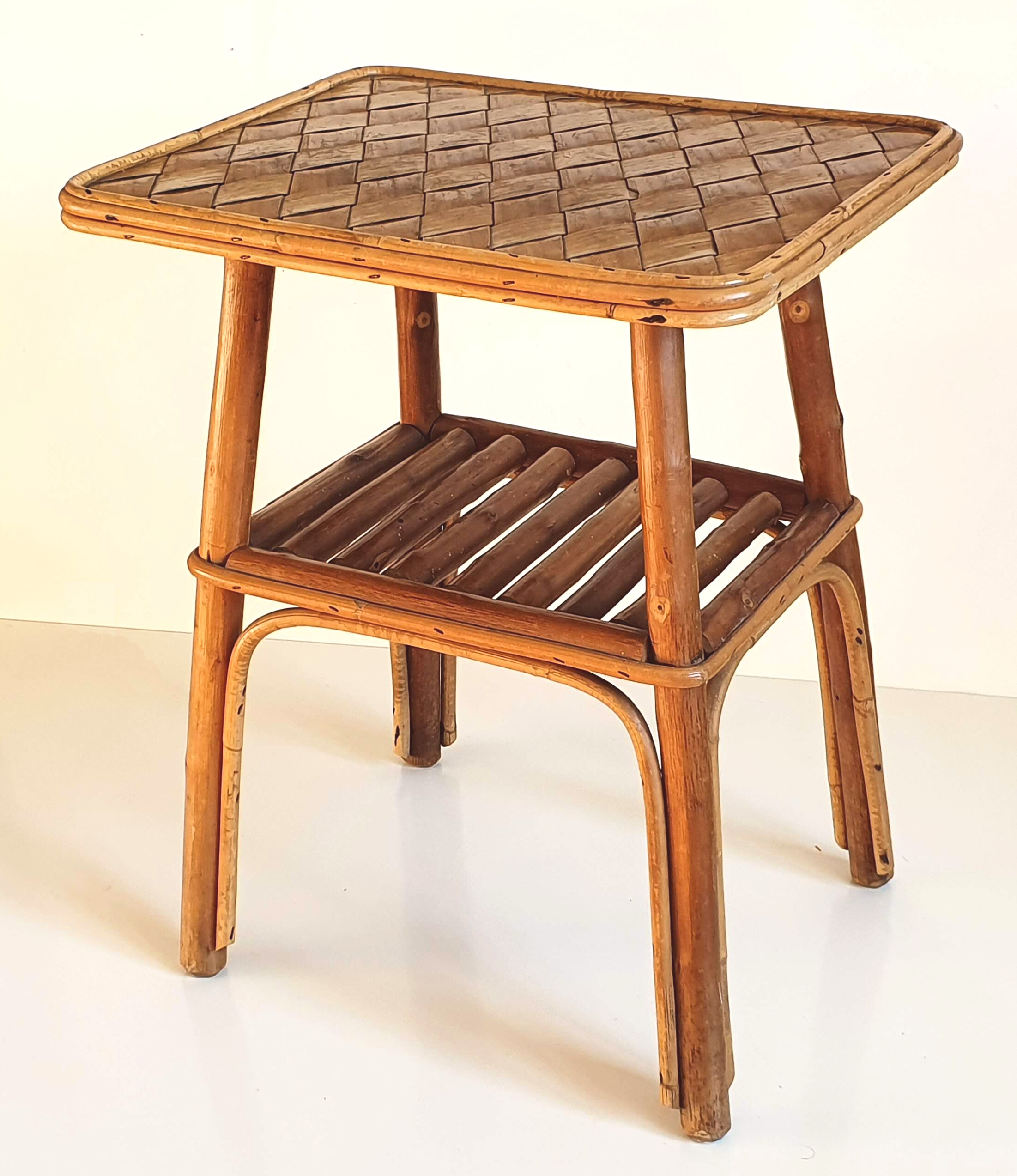Vintage rattan side table