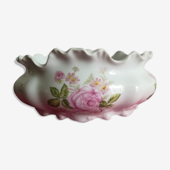 Porcelain of Limoges large decorative planter "bouquet of roses"