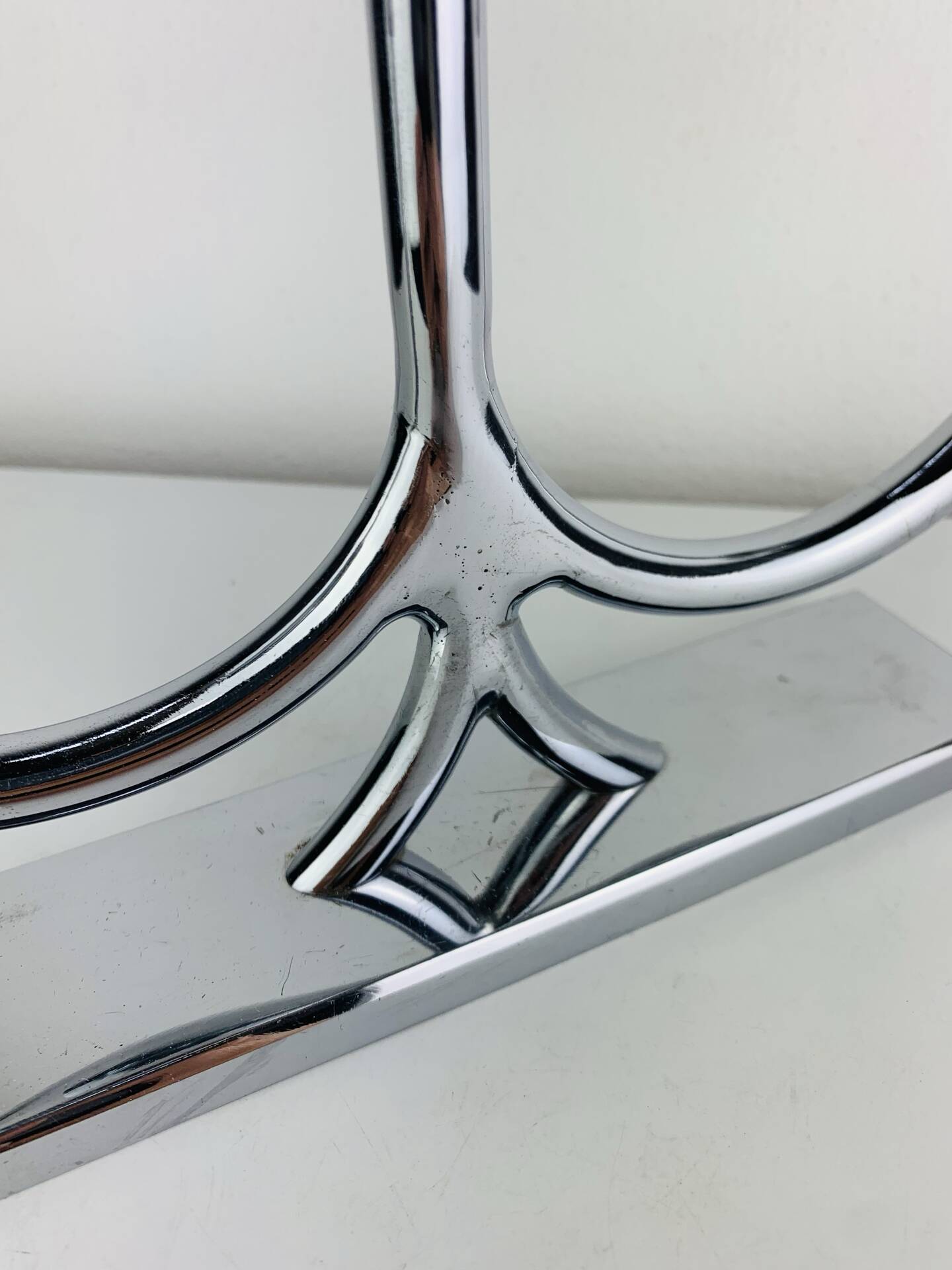 Bougeoir design années 60, métal chromé