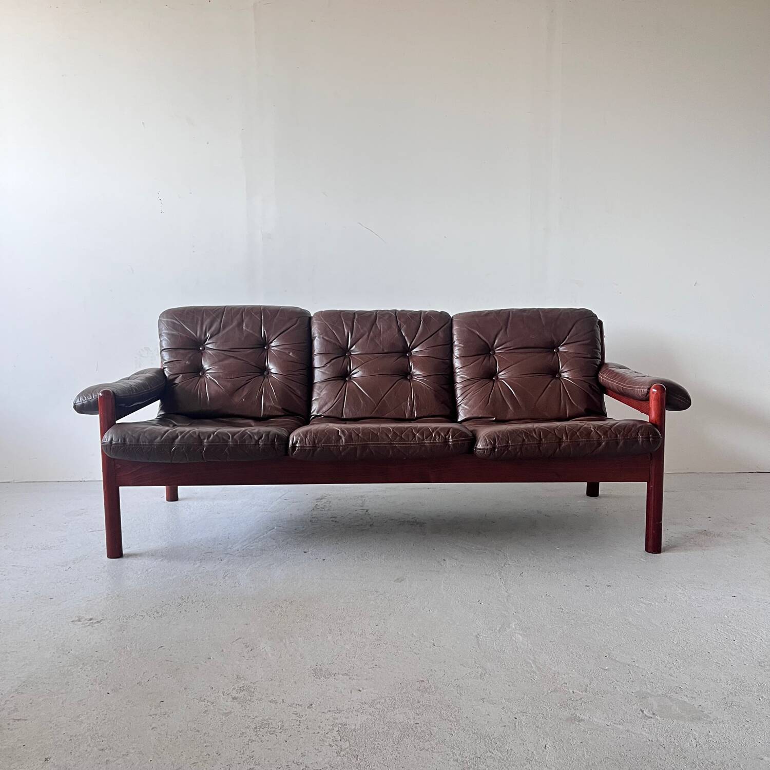 Three Seater Leather Sofa, 1970’s Sweden