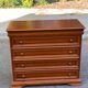 Louis Philippe low depth chest of drawers in solid wood with 4 drawers