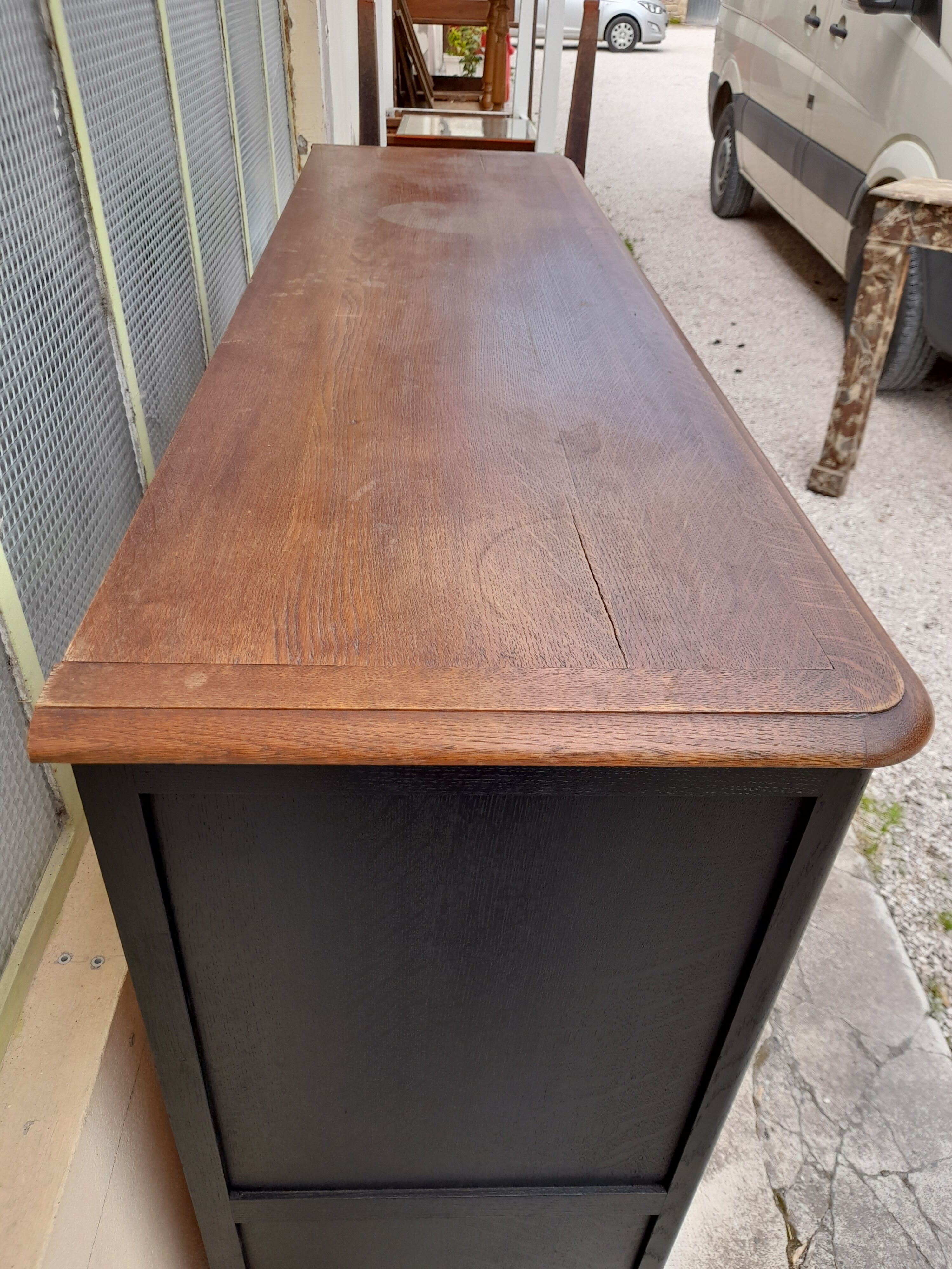 Buffet showcase 3 doors patiné black year 50