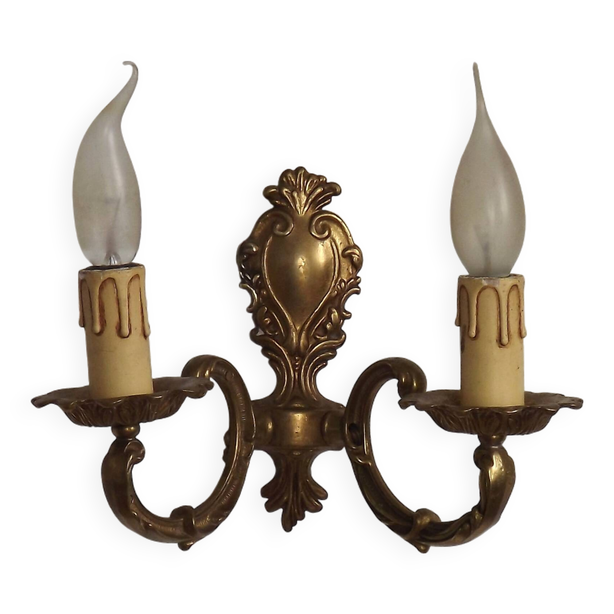 Vintage French Traditional Style Bronze Double Wall Light 5351