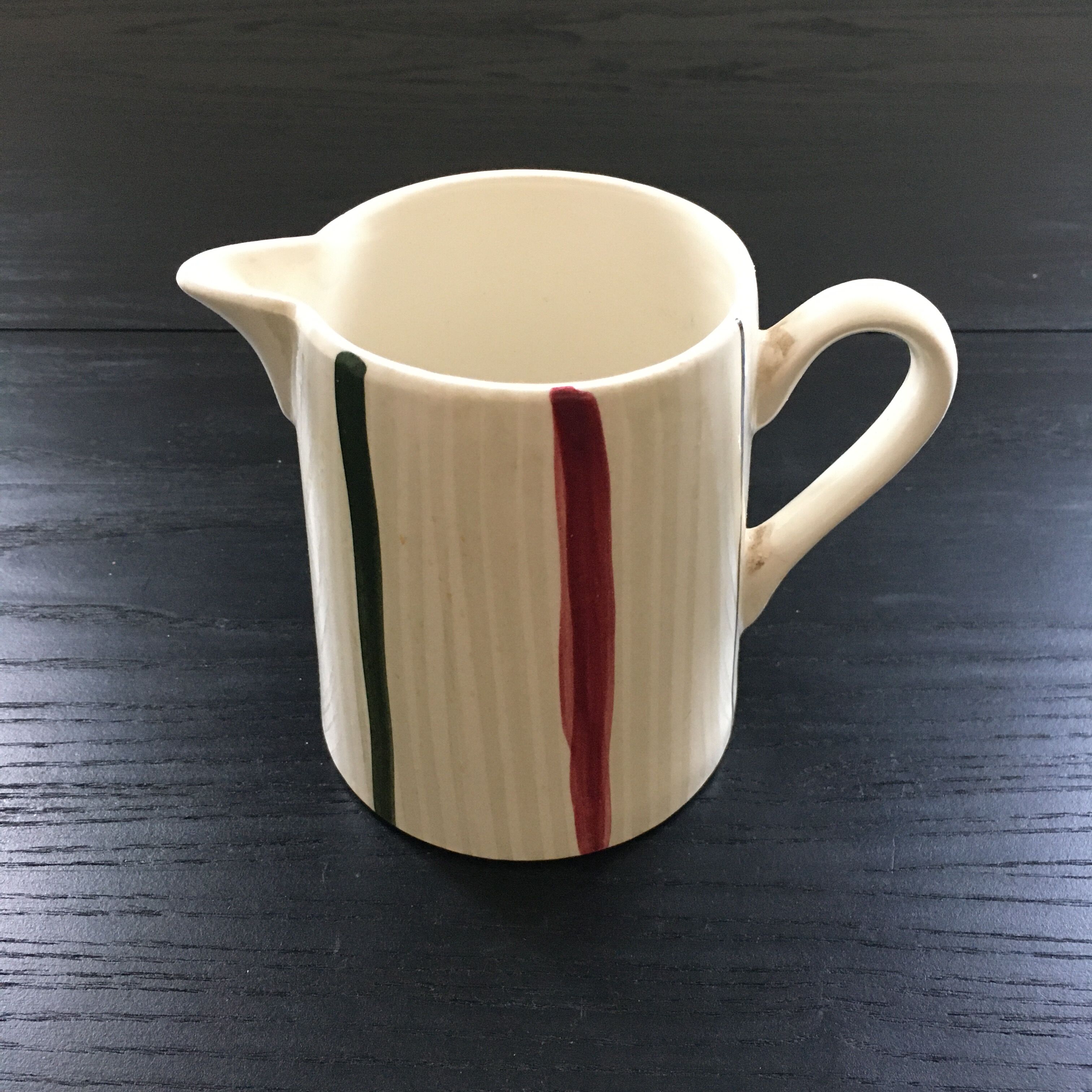 Pitcher green and red stripes