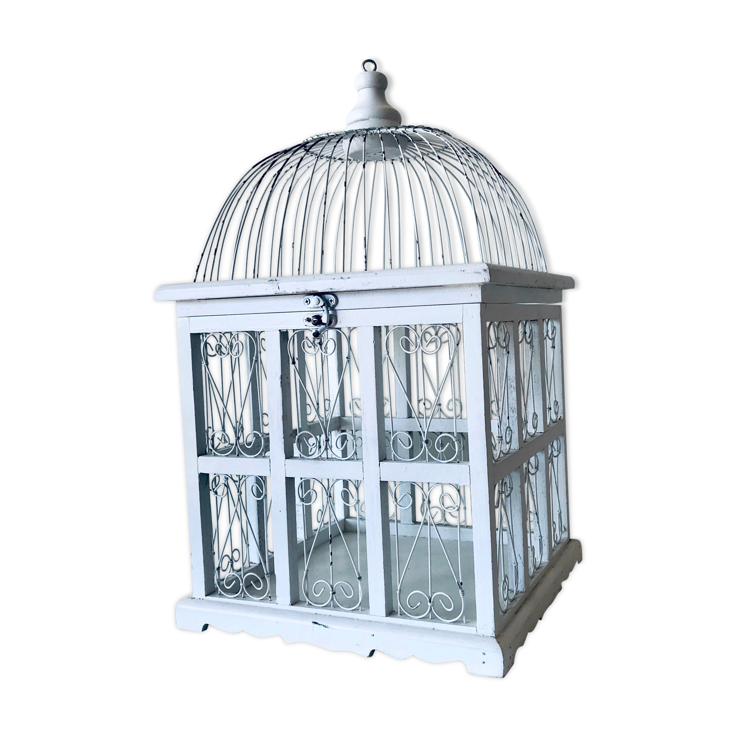 Cage à oiseaux blanche