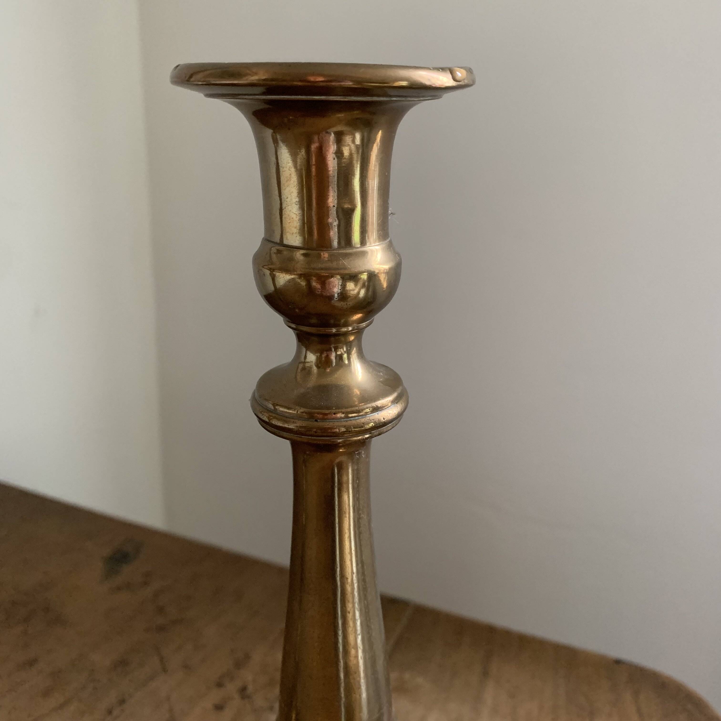 Pair of brass candlesticks 28 cm