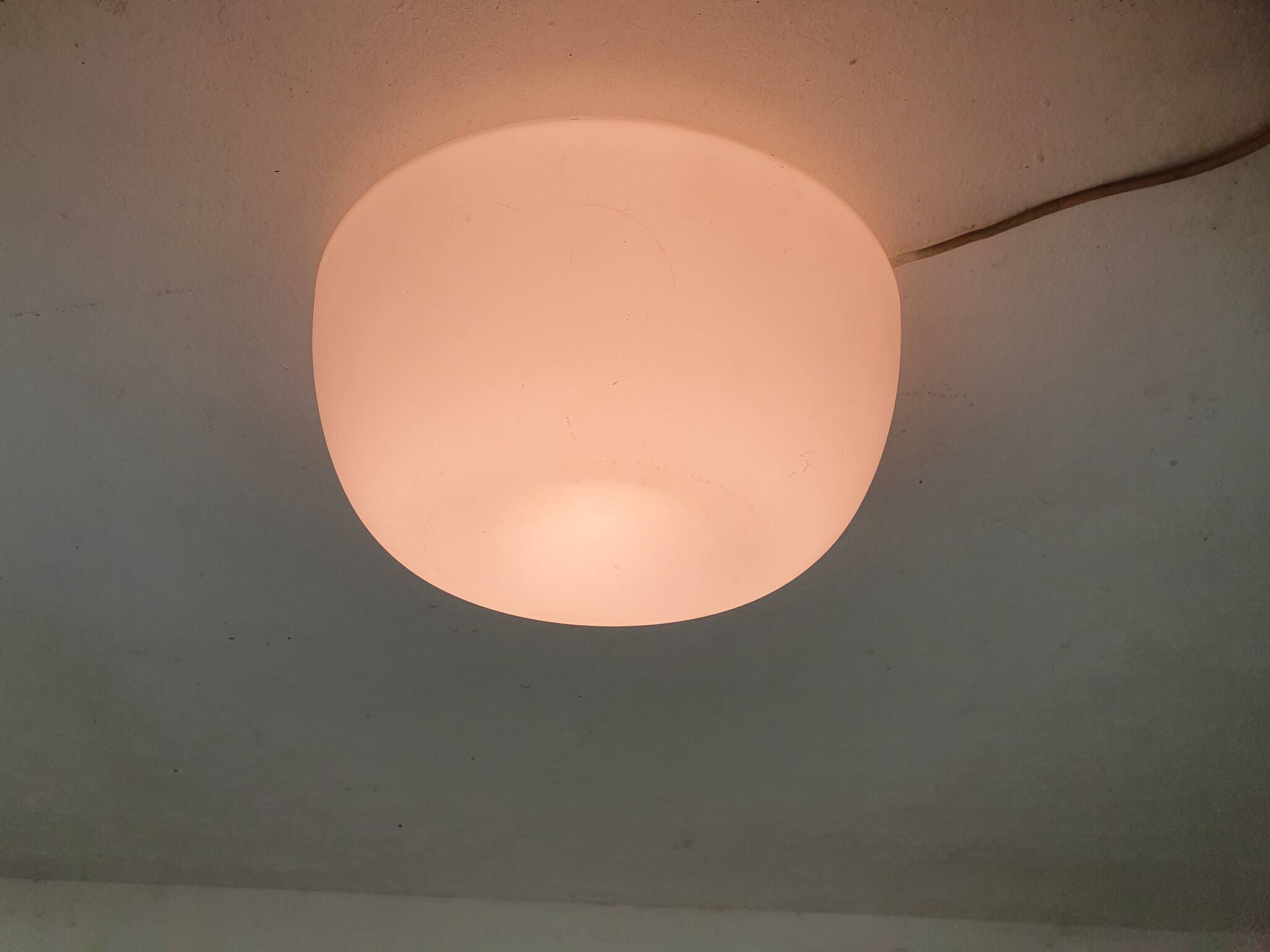 Milk glass ceiling or wall light by Glasshutte Limburg, Germany 1970's