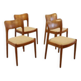 Set de 4 chaises Koefoed 'Skoven' teck vintage