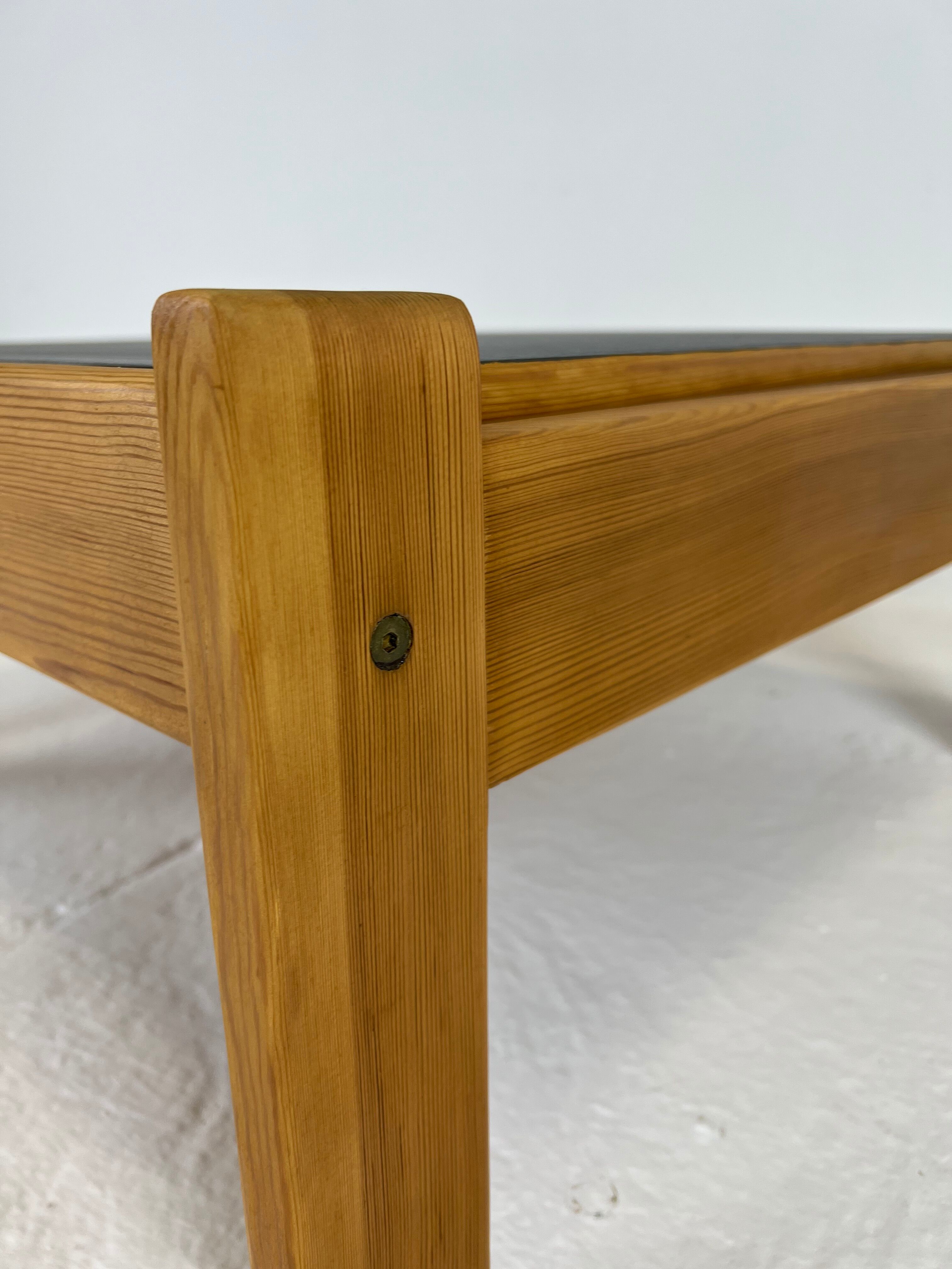 Modernist two-sided beech coffee table, 70s