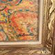 Old Oil Painting Canvas Still Life Rose Flowers Bouquet Signed