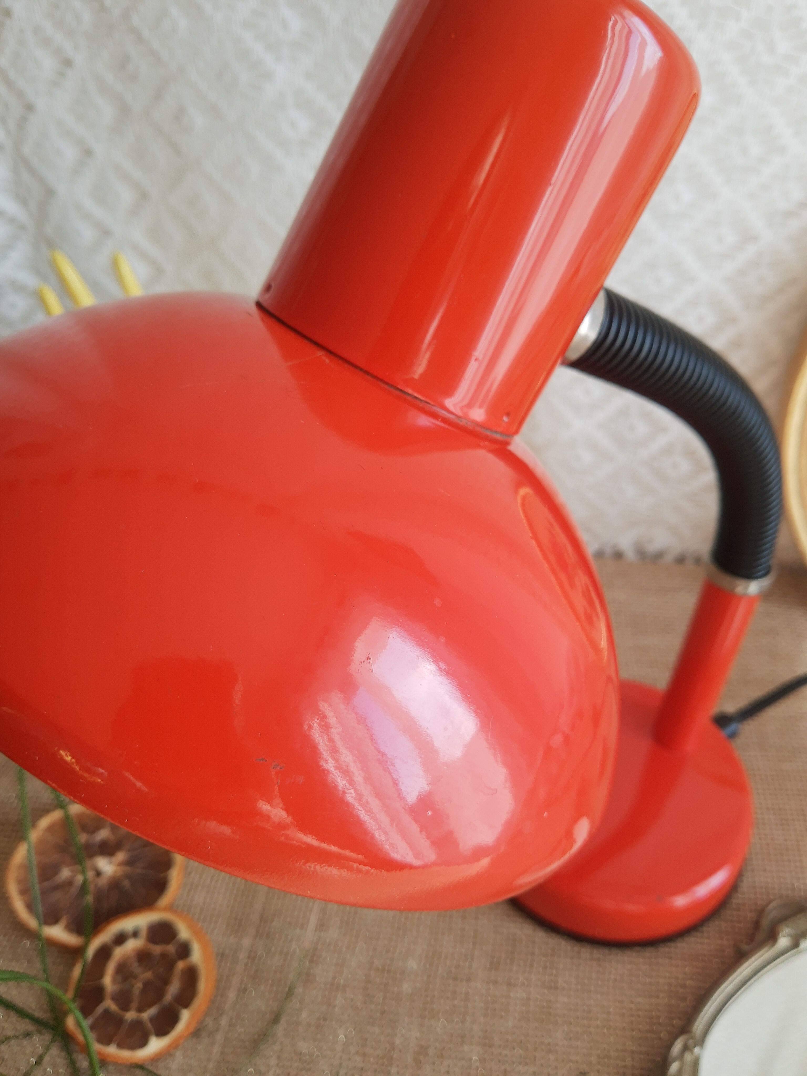 Vintage red orange desk lamp
