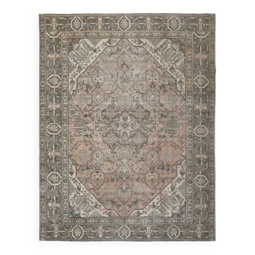Tapis d'aire en laine persan fait main vintage des années 1970 298x370