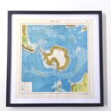 Vintage South Pole Antarctica map from 1950