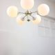 Vintage Italian Brass and Opaline Sputnik Chandelier, 1970s