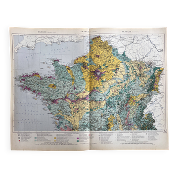 Old map of France Northern Part — Agricultural and cultural regions |