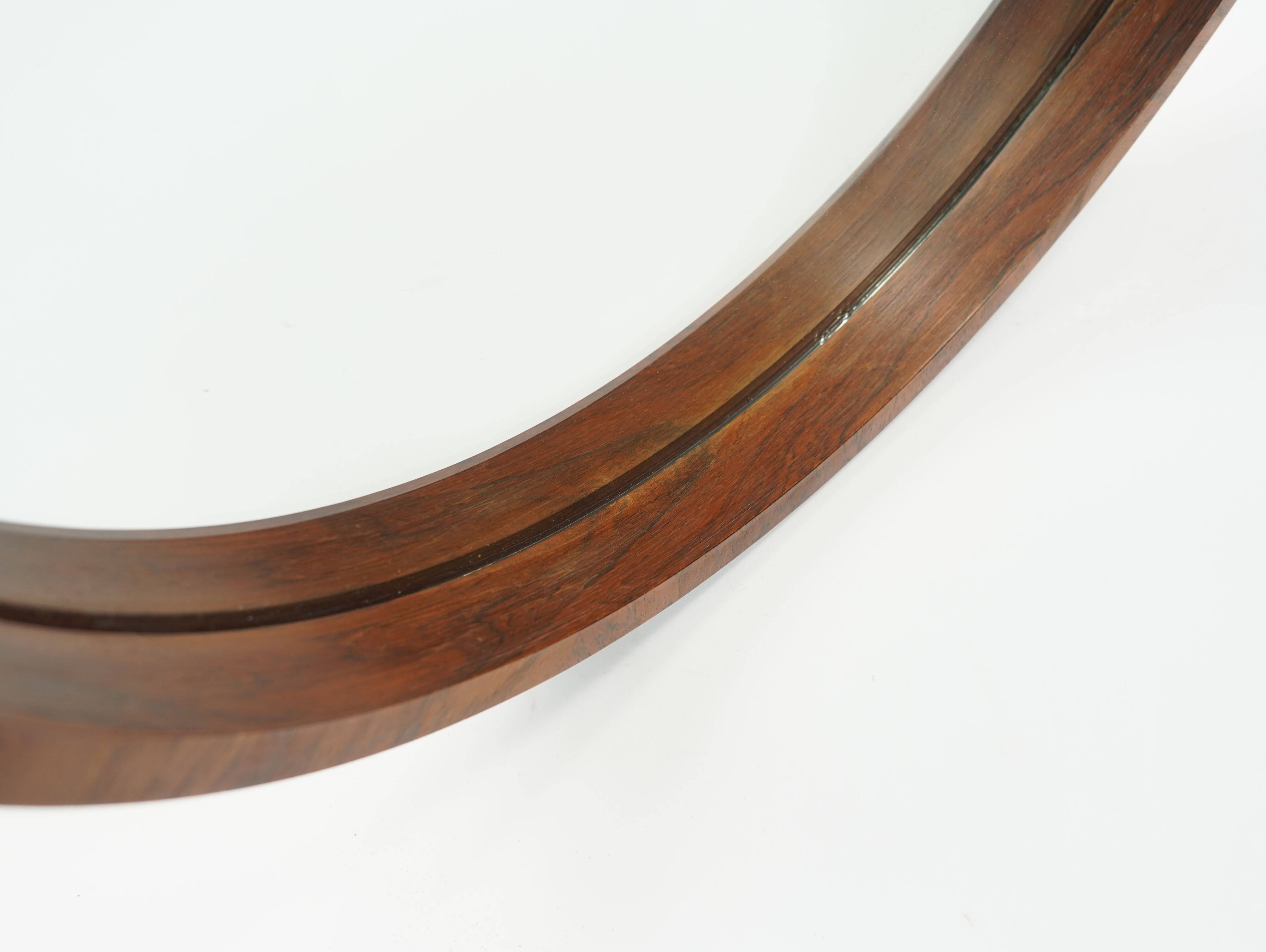 Large danish modern wall mirror with rosewood frame 1960s