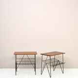 Tables d’appoint rétro en teck et métal