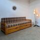 Ancien canapé lit 3 places design années 70/80 en pin vintage sofa