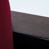 2 red velvet Amsterdam School Art Deco chairs, The Netherlands, 1930s