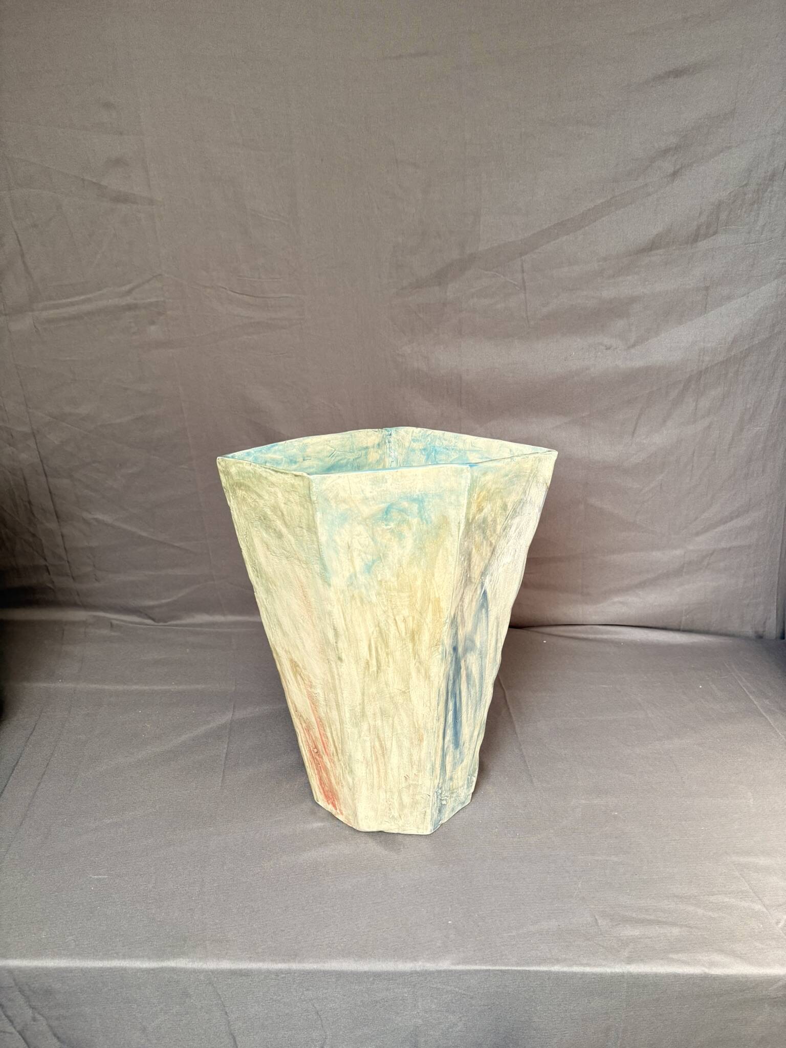 Vintage Brutalist Vase Signed Modern Contemporary Ceramics 70 Signed LB