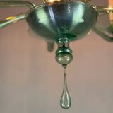 Green Murano glass Venetian chandelier, Venini, circa 1920