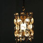 Hollywood Regency Brass & Crystal Glass Ceiling Lamp by Christoph Palme for Palwa