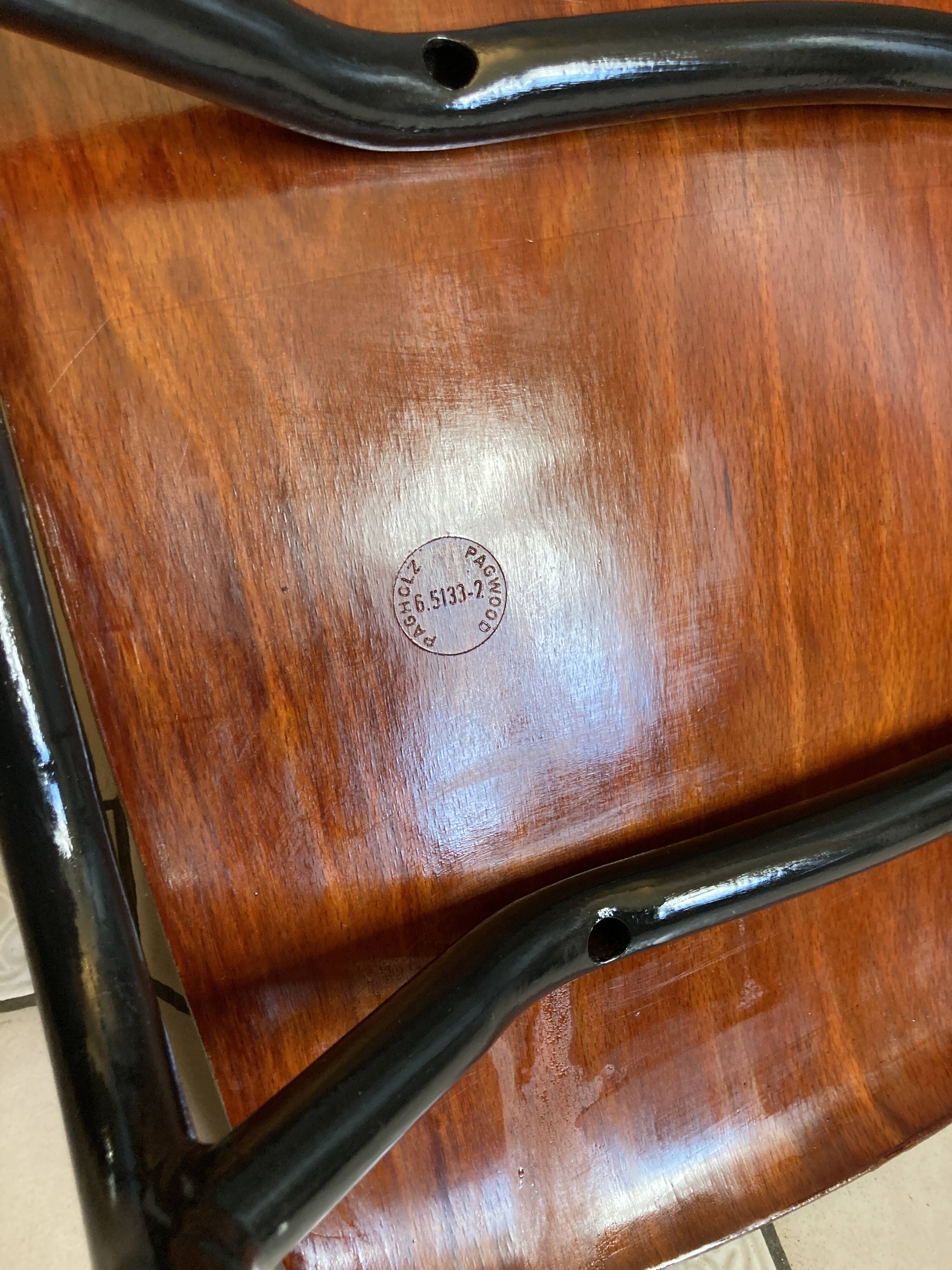 Set of 4 Pagholz Pagwood chairs 1960 – Restoration 2025