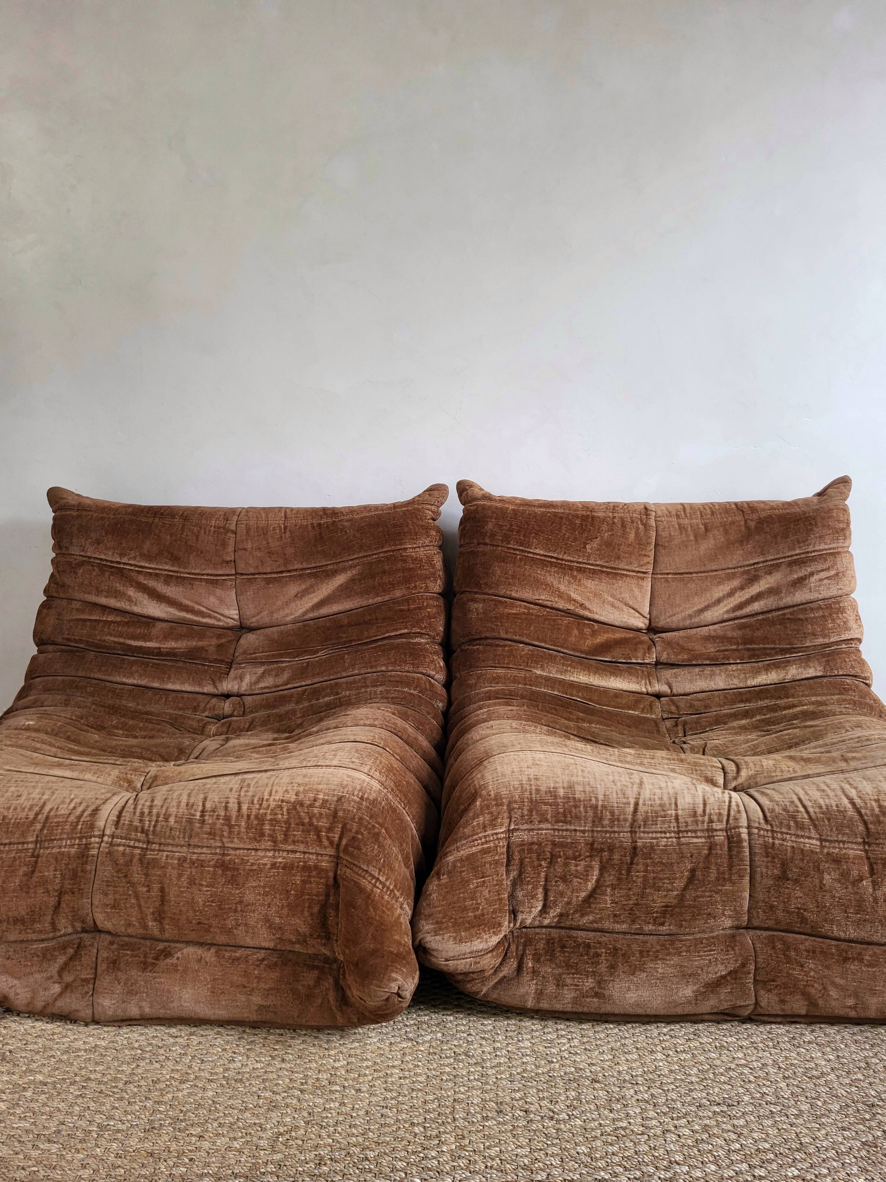 Togo velvet armchair