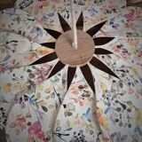 Pendant light, chandelier, pale flowers, rattan and vintage globe