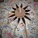Suspension, lustre, pale fleurs, rotin et globe vintage