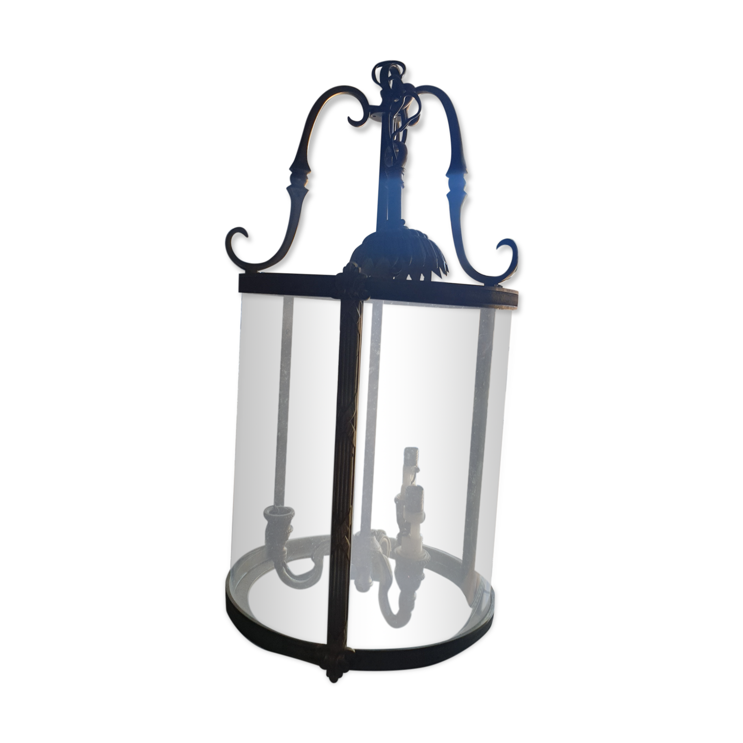 Suspension in glass and brass