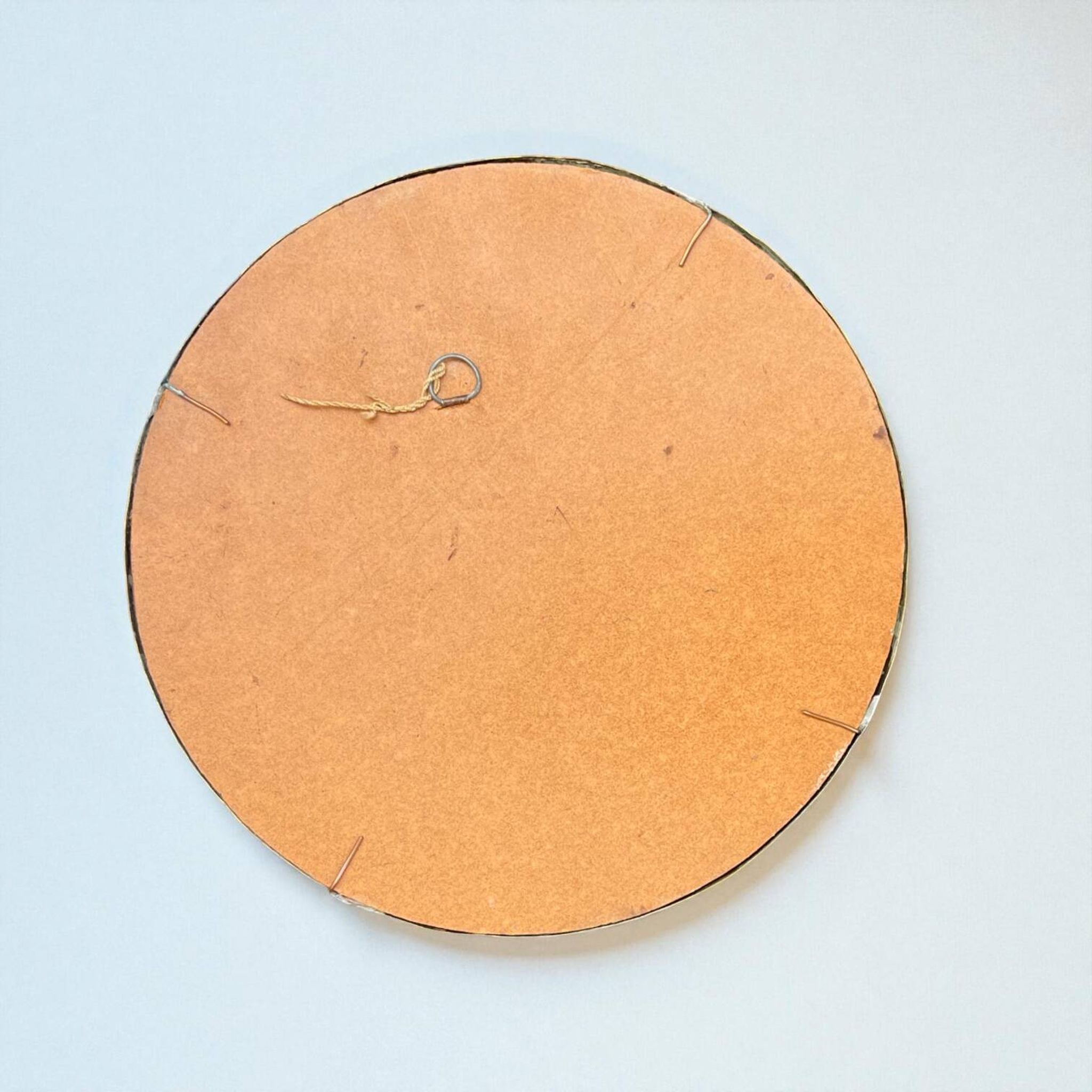 Round Moroccan mirror in openwork chiseled brass - vintage mirror 32 cm