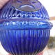 HARDEN fireplace fire extinguishing grenade in fluted blue glass, marked "Star". Rare decoration