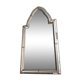 Mirror consisting of multi-faceted mirrors and brass garlands, French work, around 1970