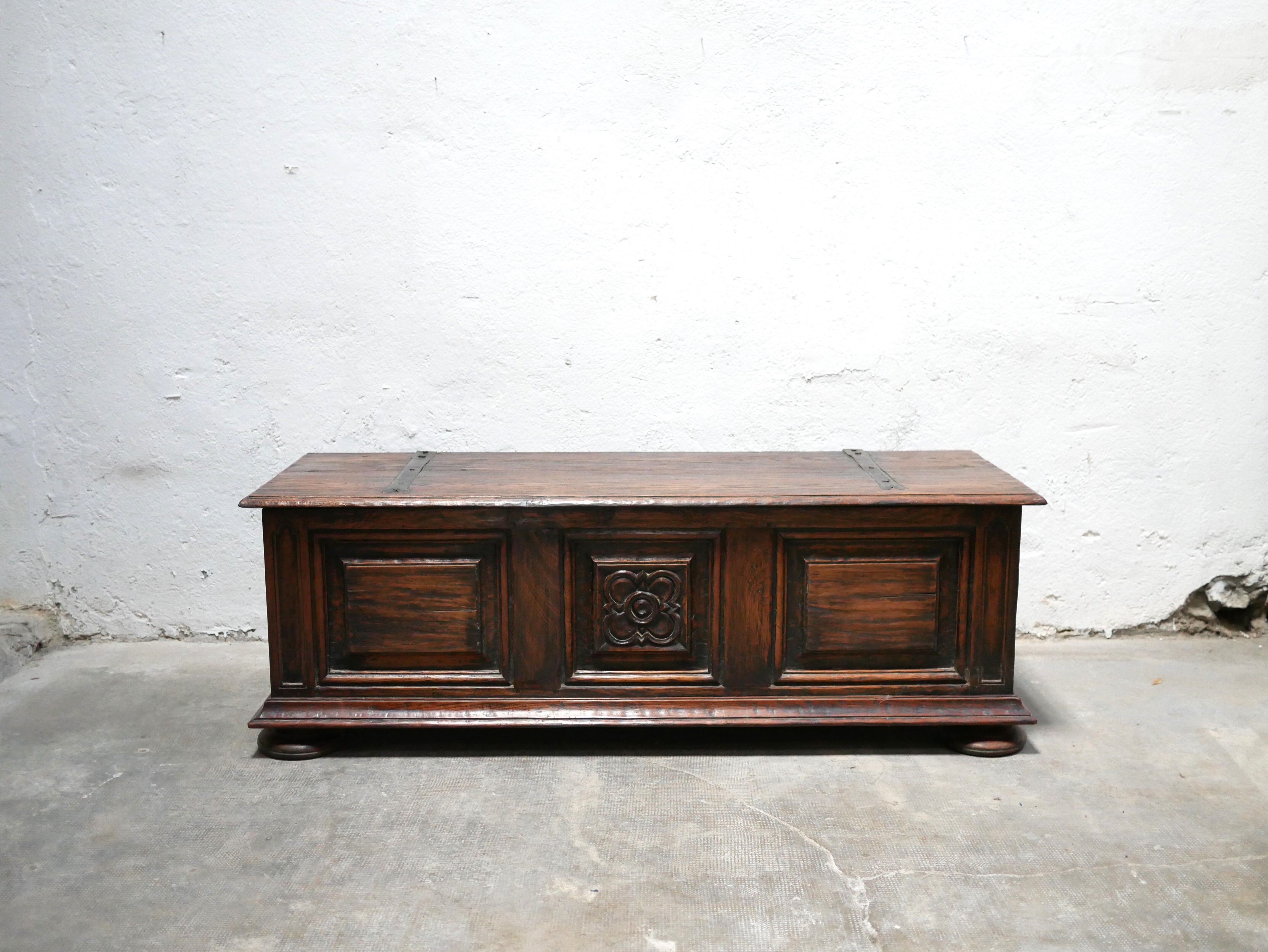 Old chest in solid oak