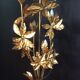 Lamppost by Hans Kogl, gold metal leaves, 70s