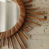 Rattan sun mirror